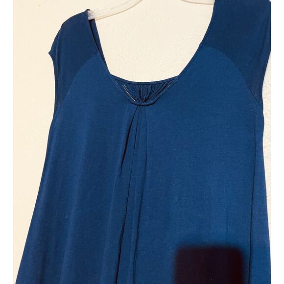 ANTHROPOLOGIE Vanessa Virginia Navy Tunic w. Woven Window @ Front, S - Picture 7 of 8